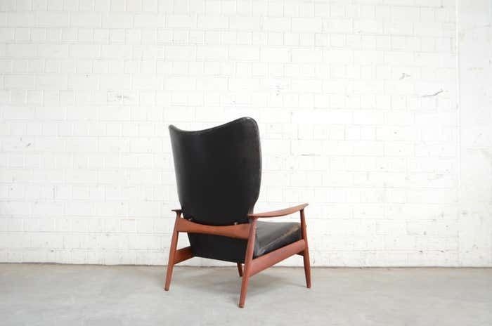 9000.0 K. Rasmussen For Peter Wessel Wingback Leather Lounge Chair, 1960 photo