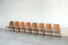 8 Set Of Original Austro Chairs By Franz Schuster For Wiesner Hager Austria 1959 photo for sale