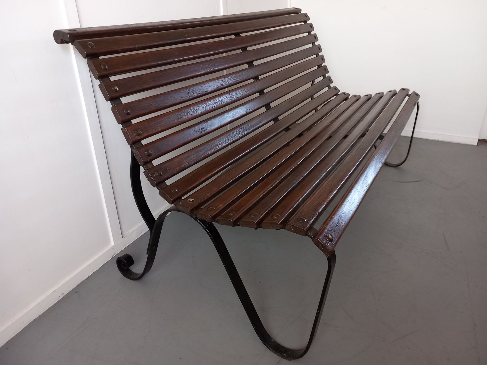 Garden Bench, 1930s, Oak, Antique