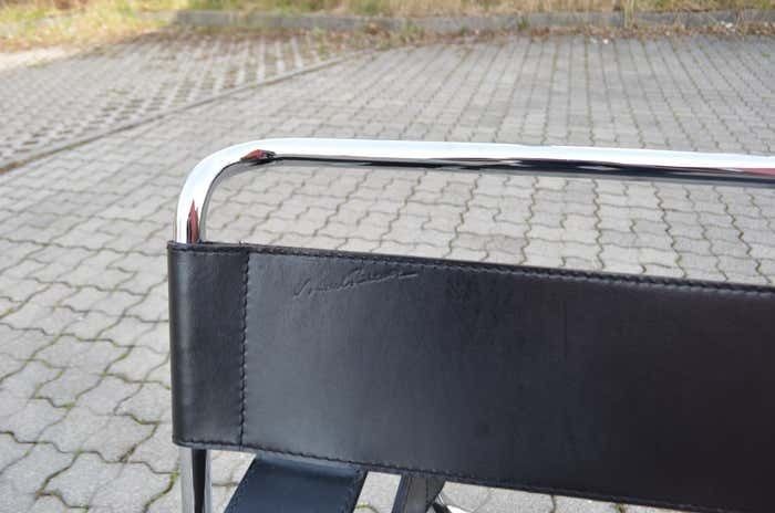 Knoll International Wassily Chair By Marcel Breuer Black Leather photo buy
