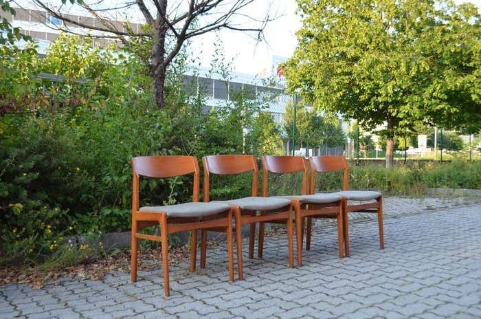 Erik Kirkegaard For Hong Stole Stolefabrik Danish Teak Dining Chair Set Of 4 photo furniture