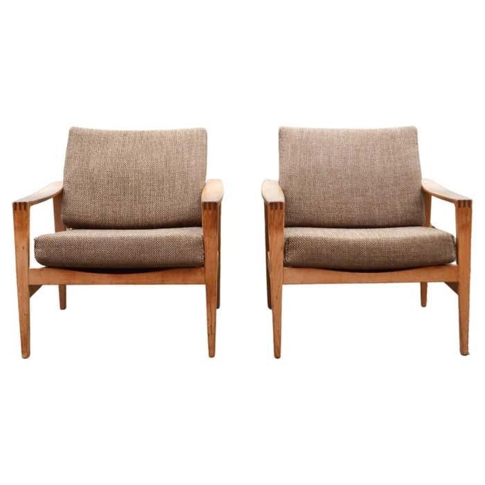 Modernist Hartmut Lohmeyer Oak Easy Lounge Chair For Wilkhahn Mid Century 1 Of 2