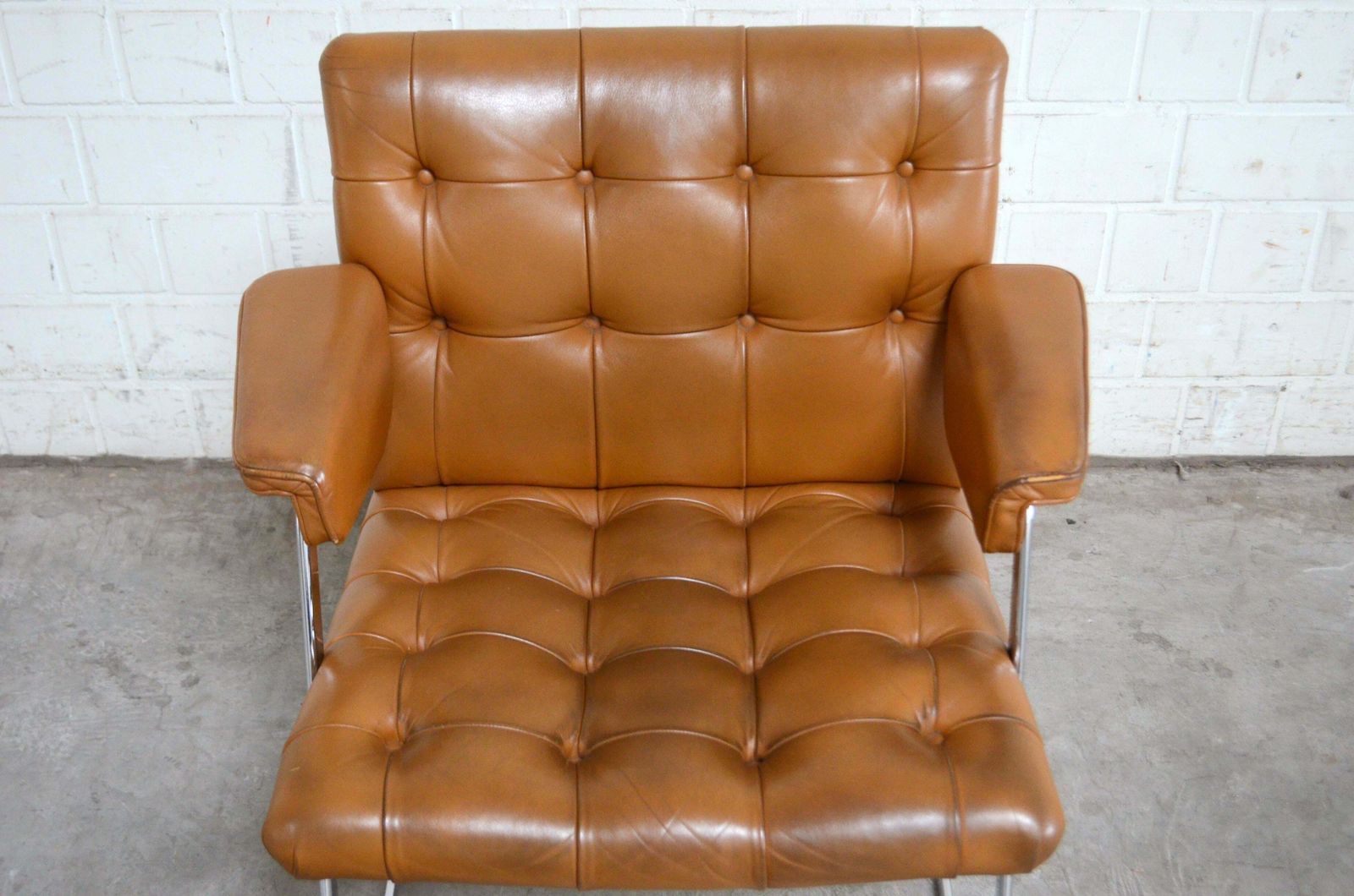 photo vinterior Robert Haussmann De Sede Rh 305/ 304 Unesco Softpad Chairs Chair Cognac