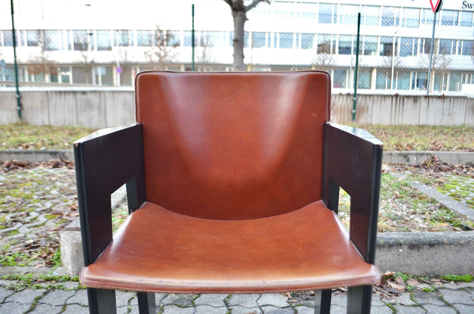 photo vinterior Arnold Merckx For Arco Cognac Saddle Leather Dining Chair Set Of 4