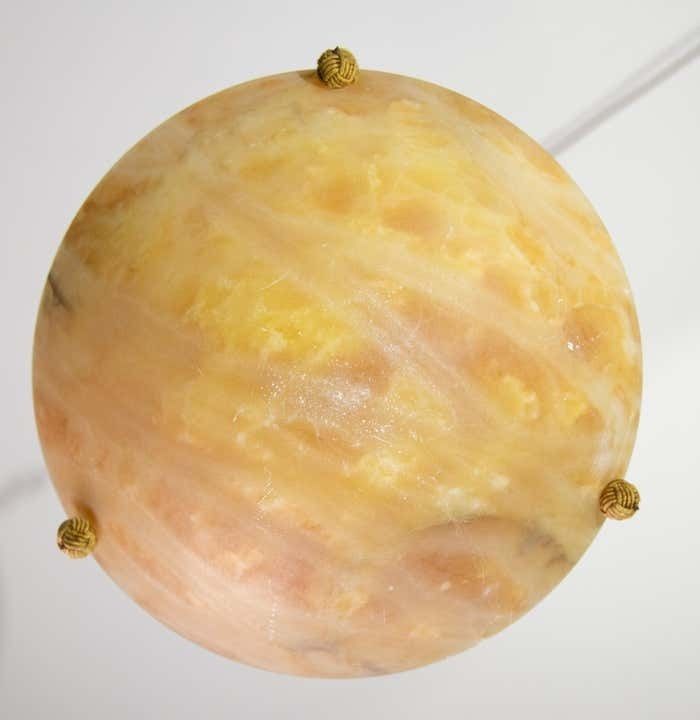 photo for sale Great Design Antique Orange Alabaster Chandelier Pendant, Art Decò