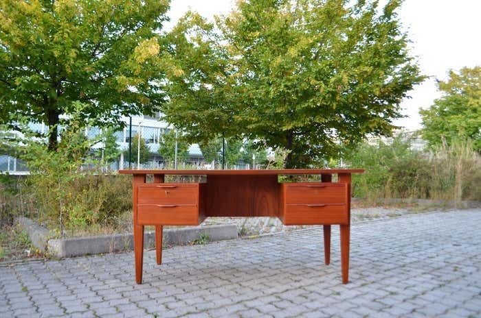 Danish Modern Teak Executive Writing Desk Henning Jorgensen For Fredericia photo for sale