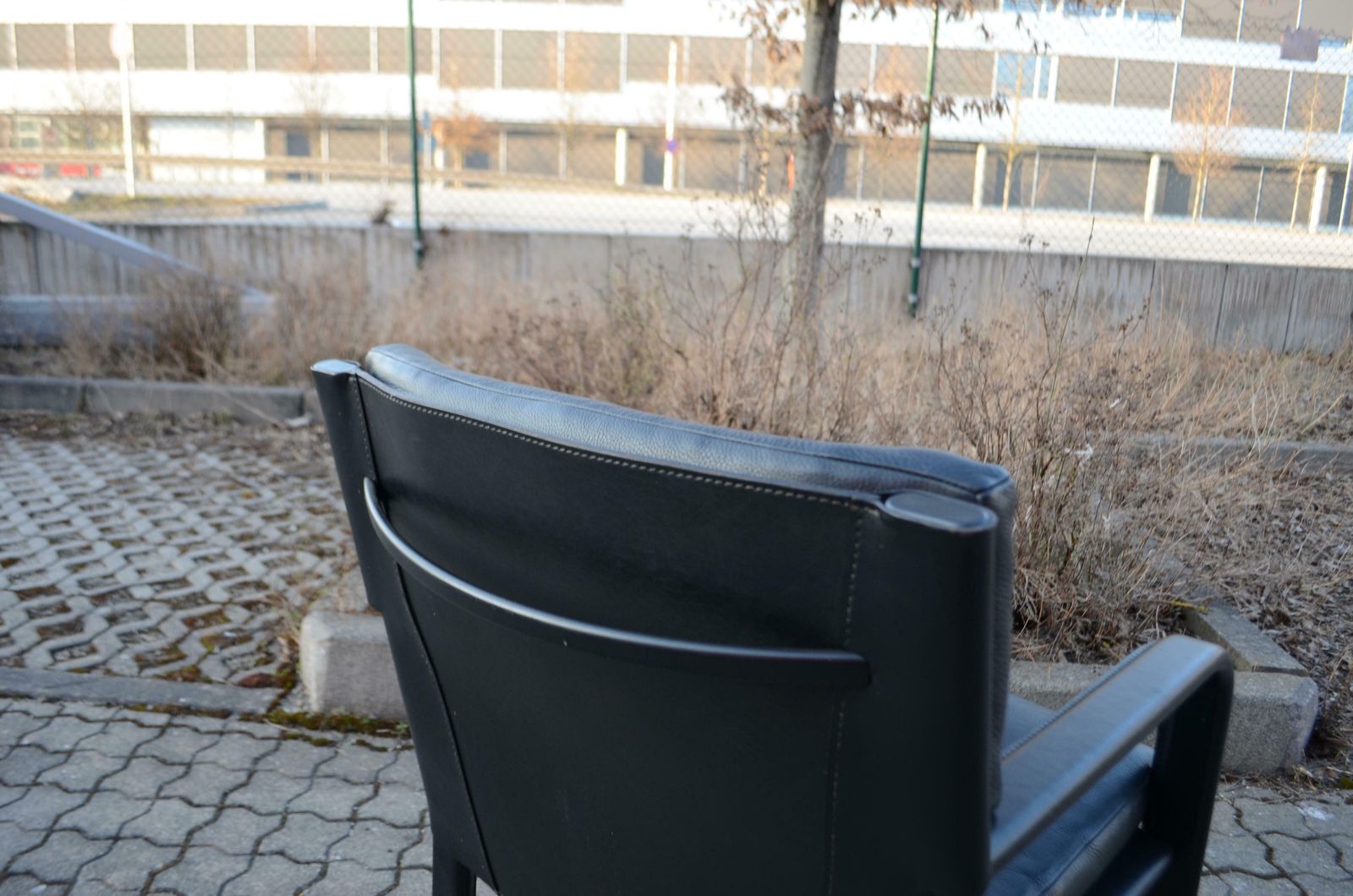 Matteo Grassi Black Saddle Leather Chair Armchair Golfo Dei Poti photo vinterior