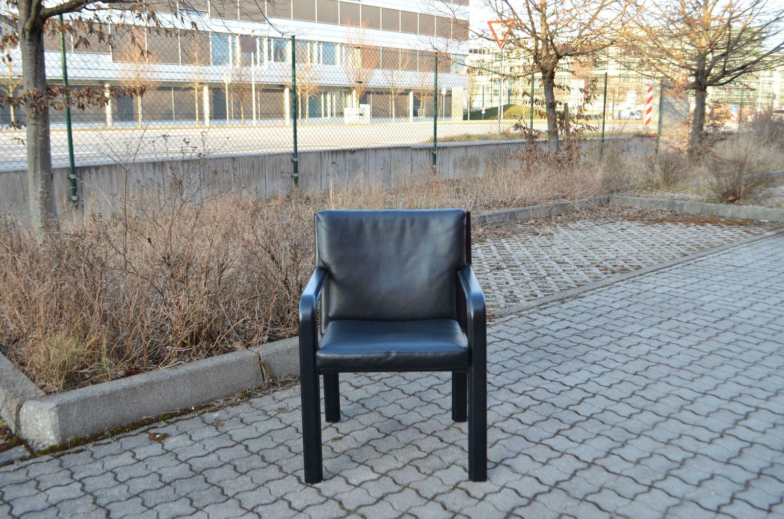 Matteo Grassi Black Saddle Leather Chair Armchair Golfo Dei Poti photo buy