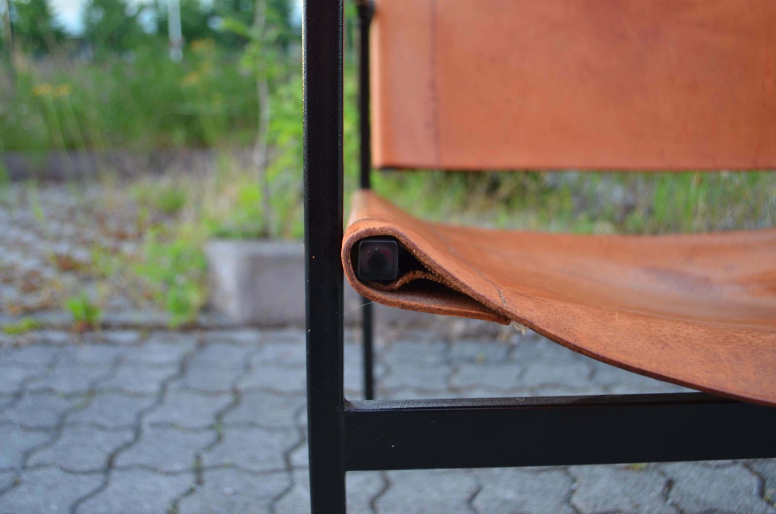 photo buy Eddie Harlis For Thonet St 805 Modernist Cognac Saddle Leather Lounge Chair