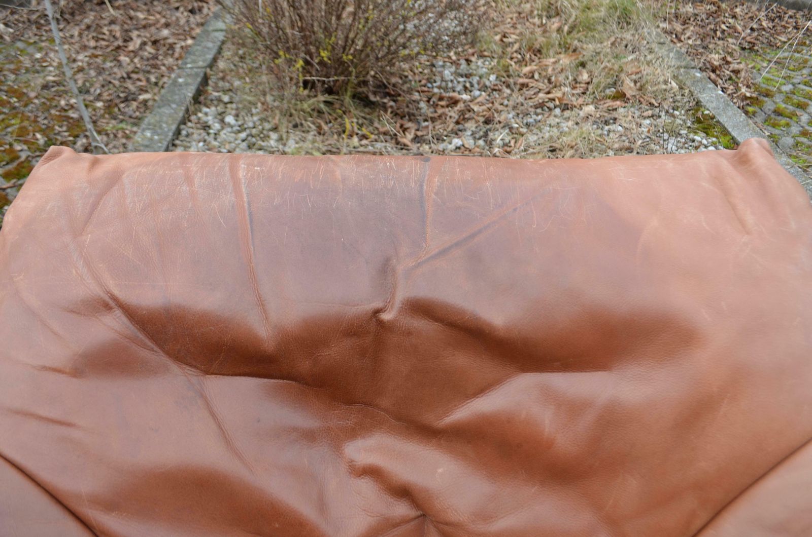photo vinterior Roche Bobois Hans Hopfer Vintage Informel Cognac Aniline Leather Lounge Chair