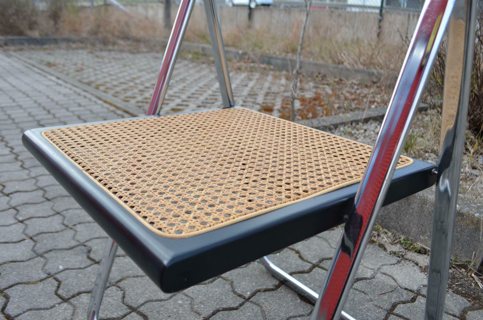 Furniture Arrben Italy Vintage Folding Chair Cane 1 / 16 photo