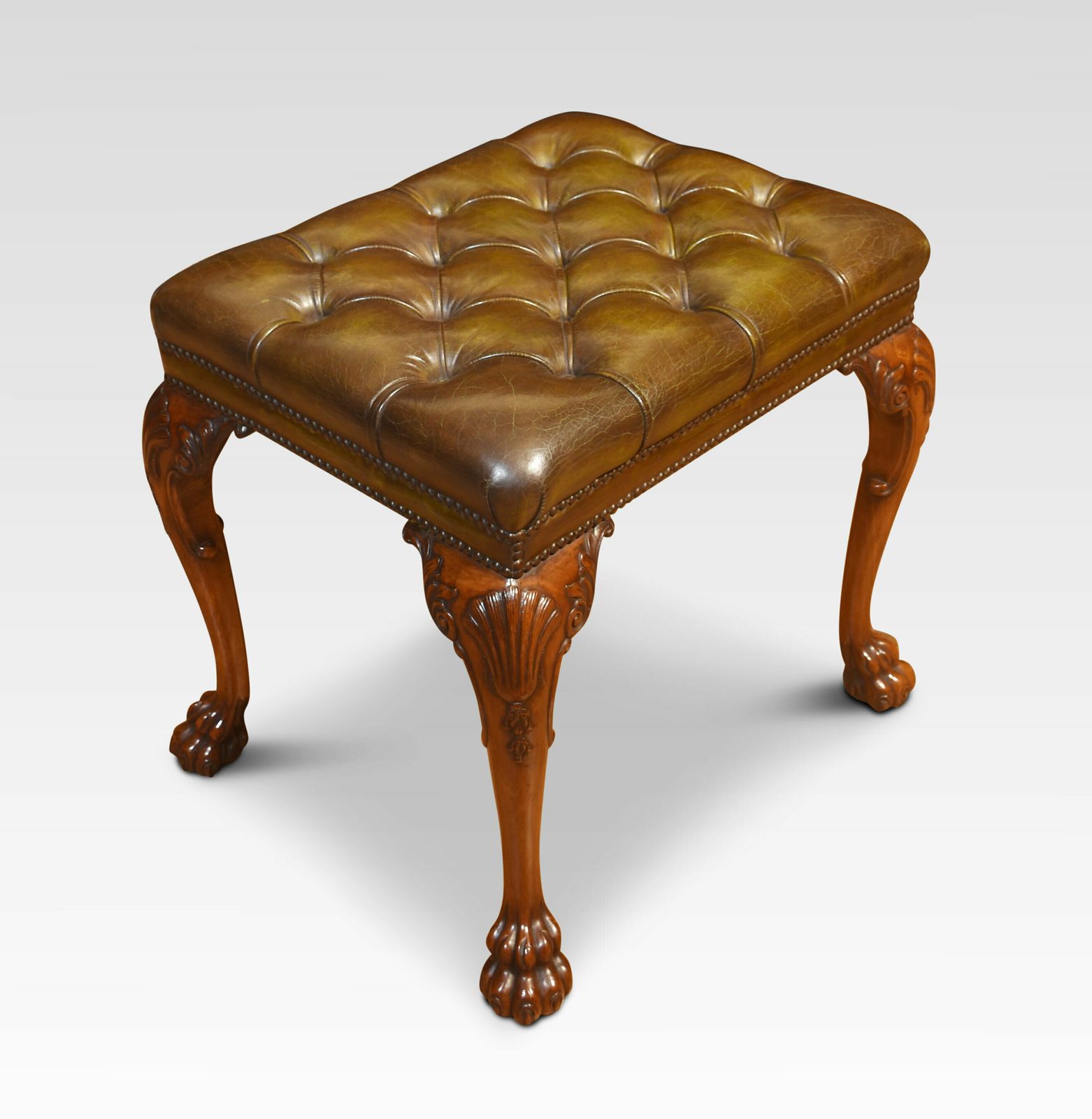 Leather Upholstered Stool photo vintage