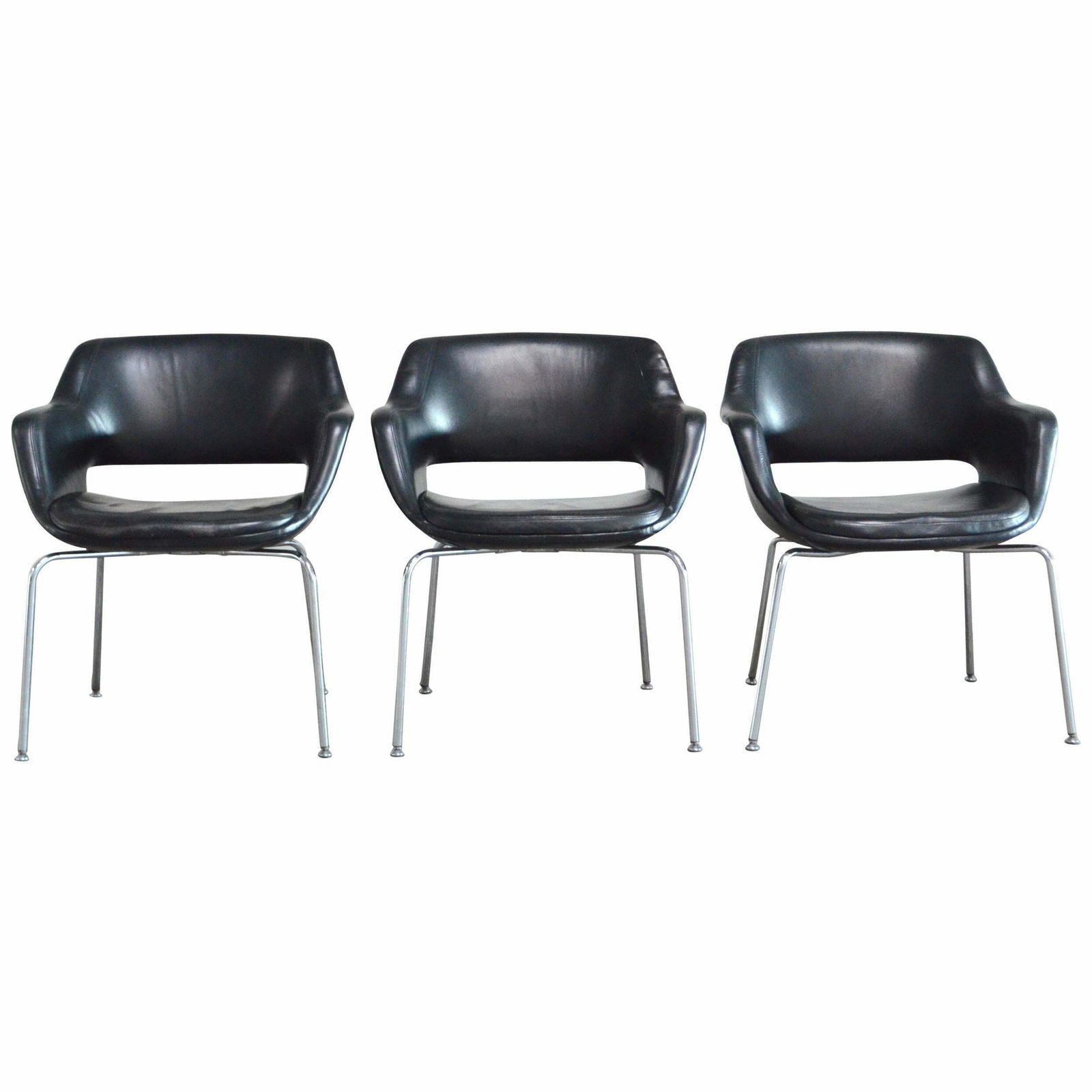 Olli Mannermaa 3 Leather Kilta Chair By Eugen Schmidt & Cassina Martela