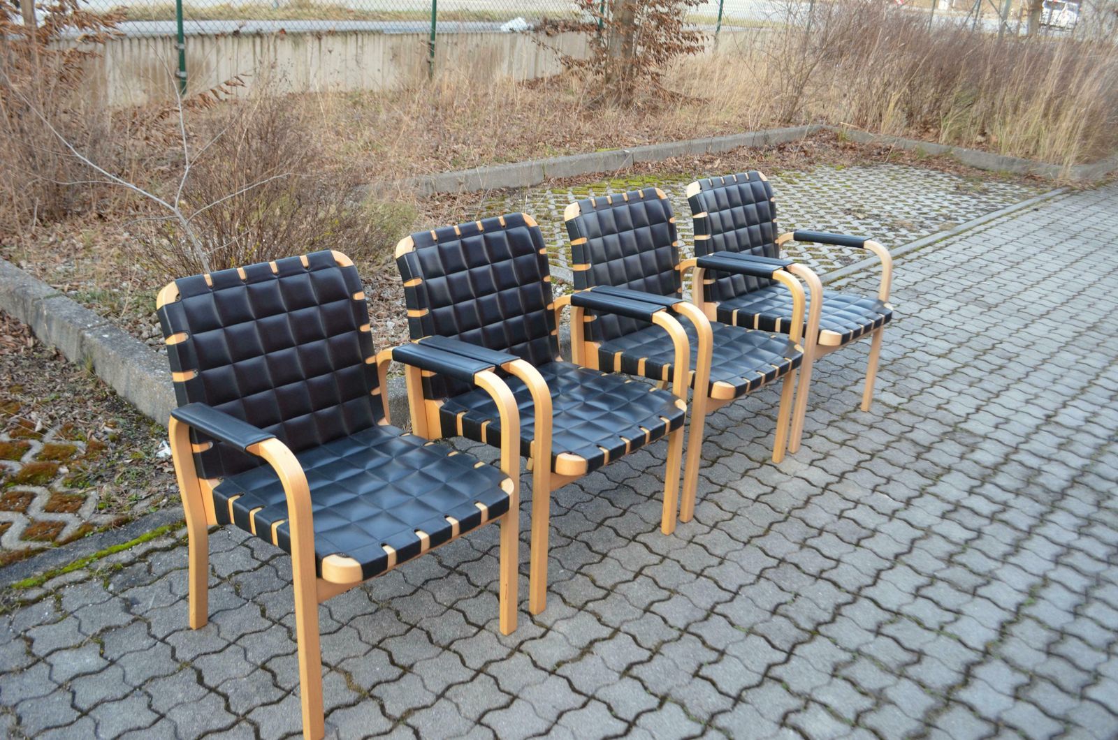 Alvar Aalto For Artek Model 45 Armchair Chair Black Leather 1 Of 4 photo Furniture