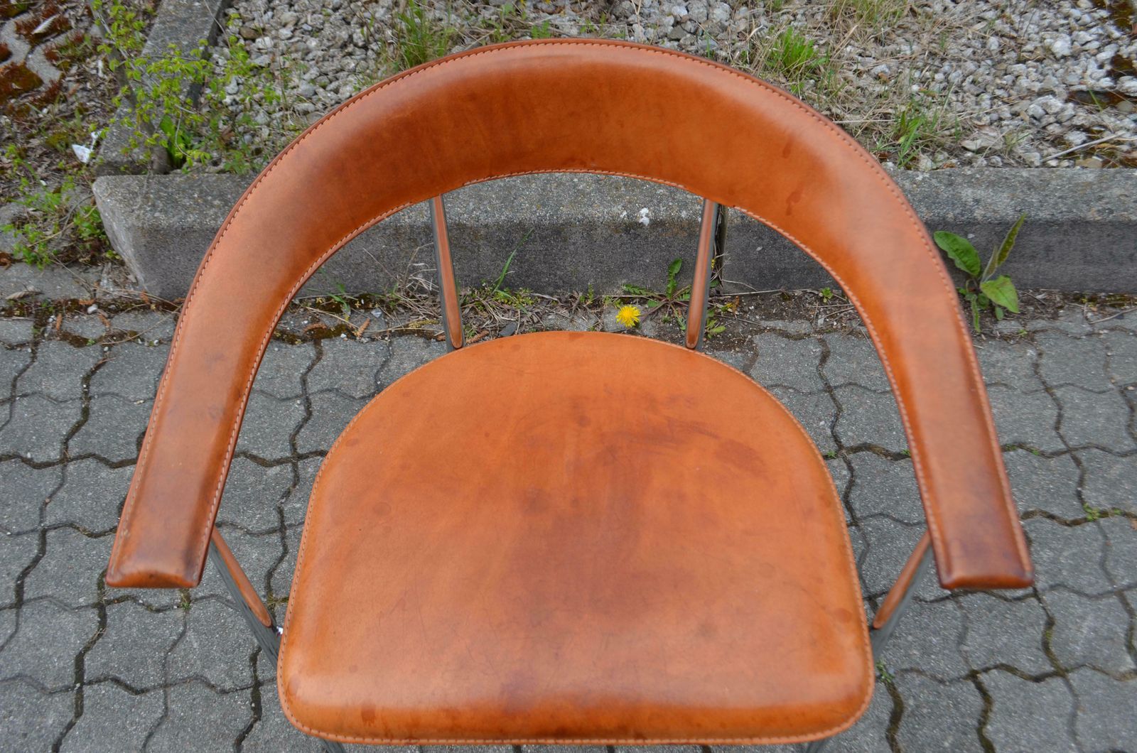 Fasem Vintage Cognac Vegetal Leather Chair P40 By Vegni & Gualtierotti photo Garden Furniture