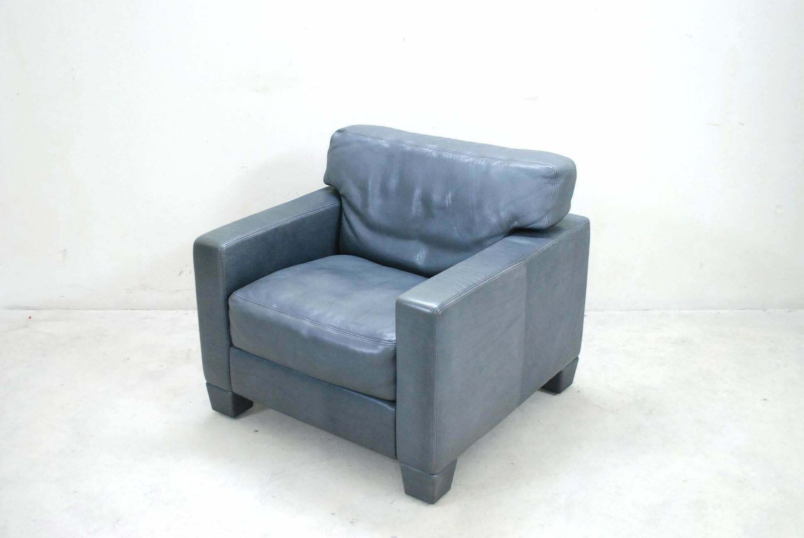 De Sede Ds 17 Pair Of Grey Leather Lounge Chair Armchair photo vintage