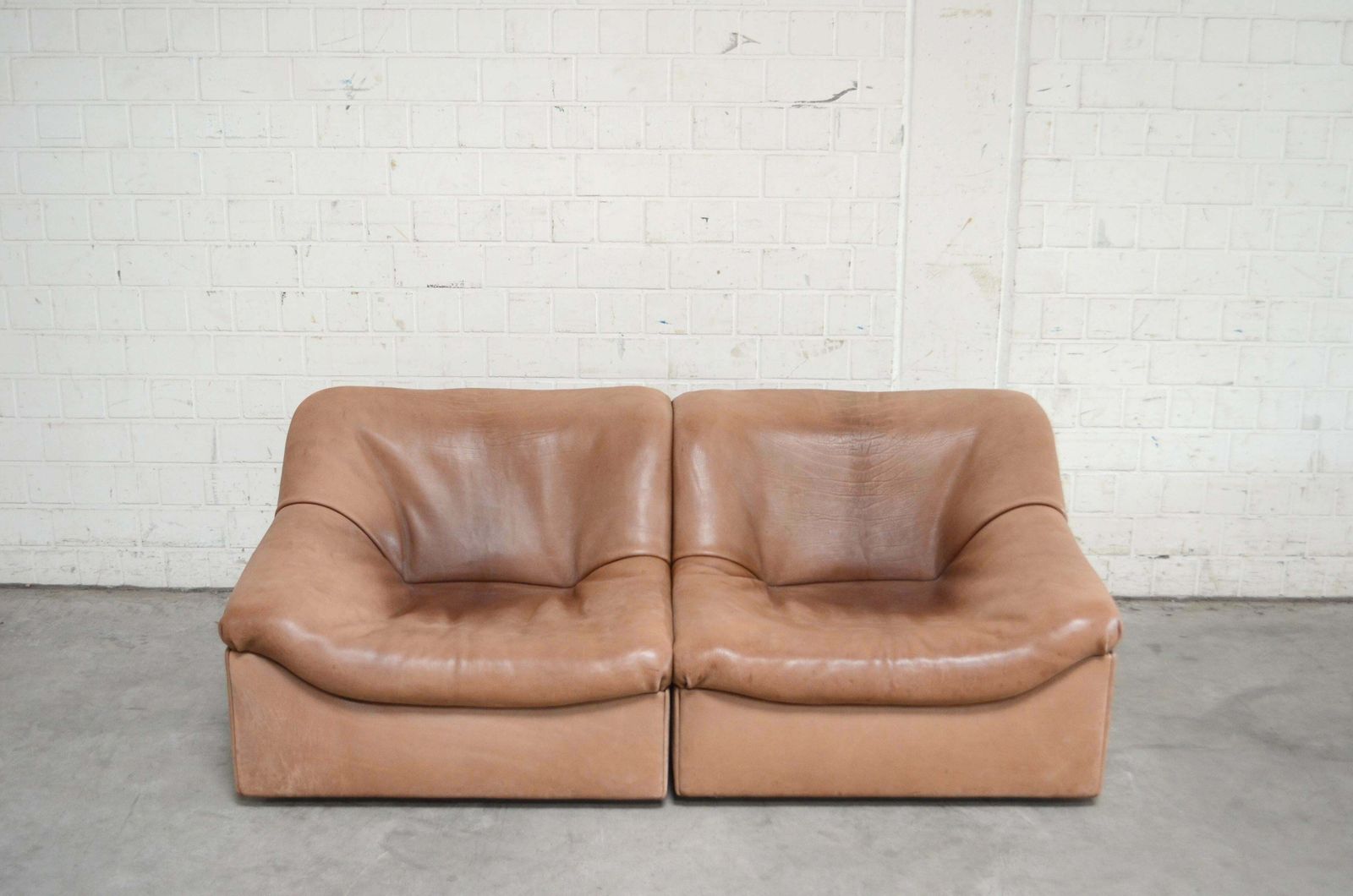 De Sede Ds 46 Loveseat Neck Leather Sofa Modul Brown photo furniture