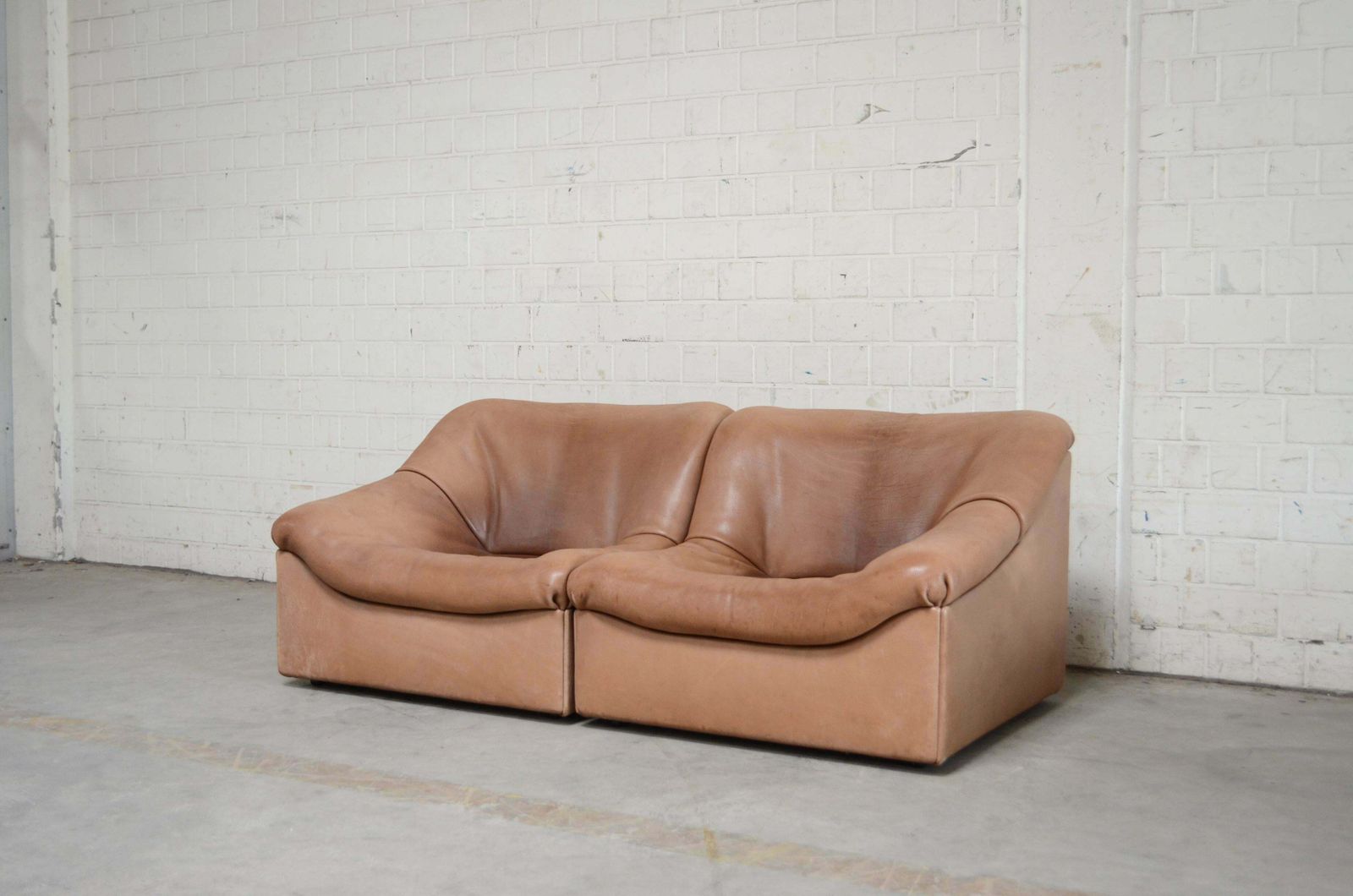 De Sede Ds 46 Loveseat Neck Leather Sofa Modul Brown photo buy