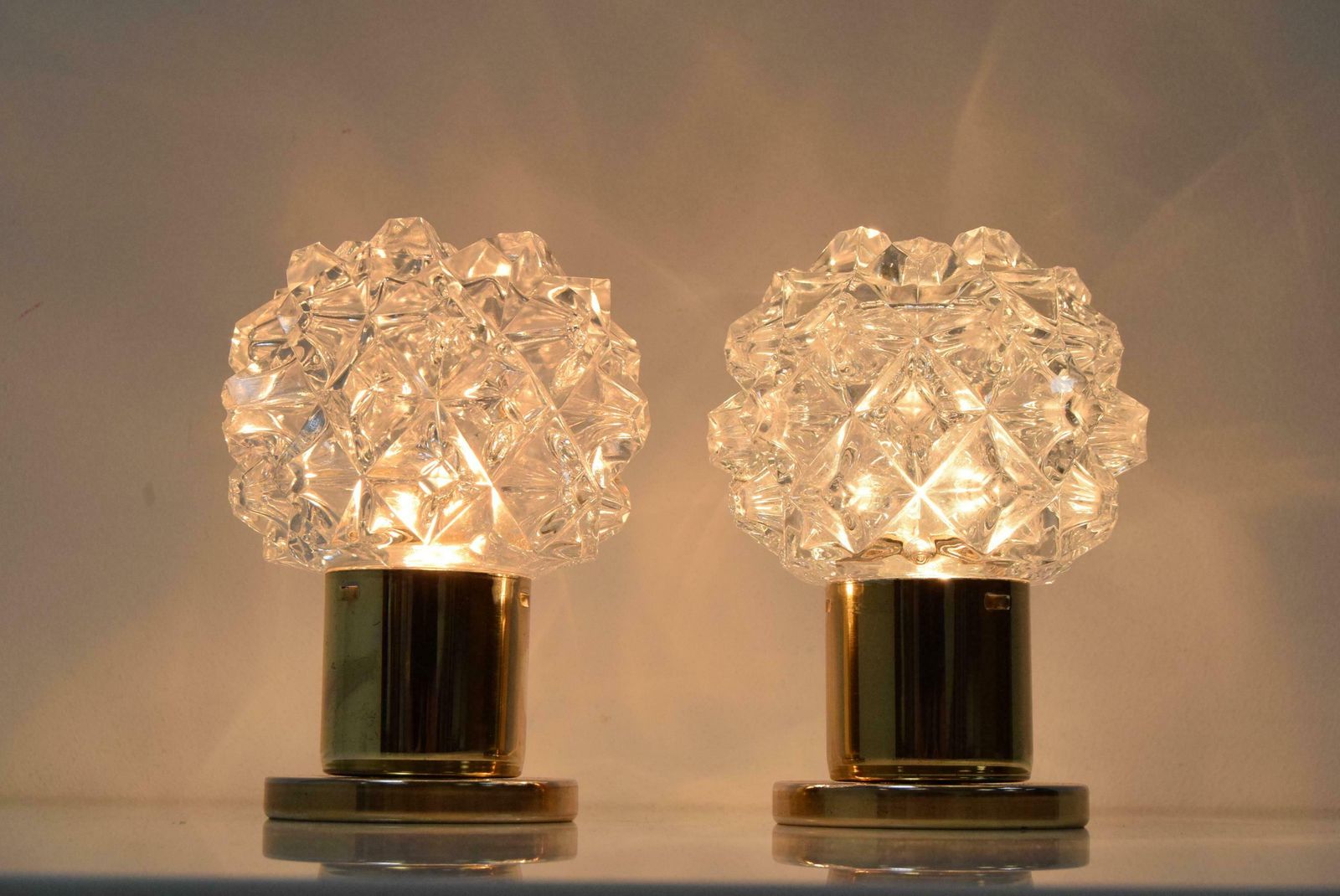 456.0 Pair Of Design Table Or Wall Lamps By Preciosa, Kamenicky Senov, 1960's photo