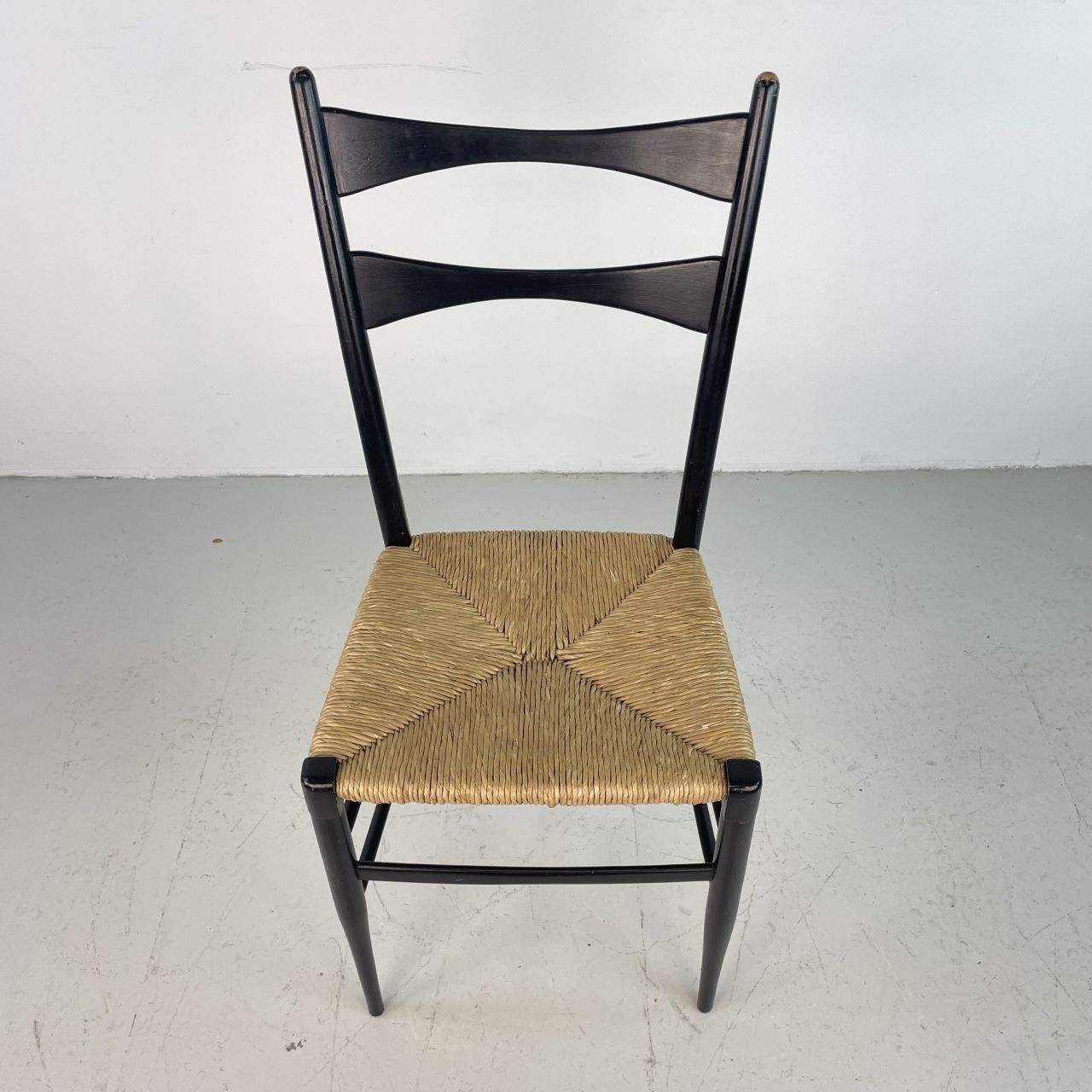 Midcentury Black Ebonised Gio Ponti Rope Chair photo buy