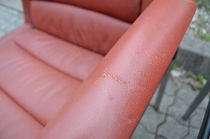 Jorgen Kastholm Red Leather Armchair Chair Modell 8400 For Kusch + Co Set Of 2 photo vintage