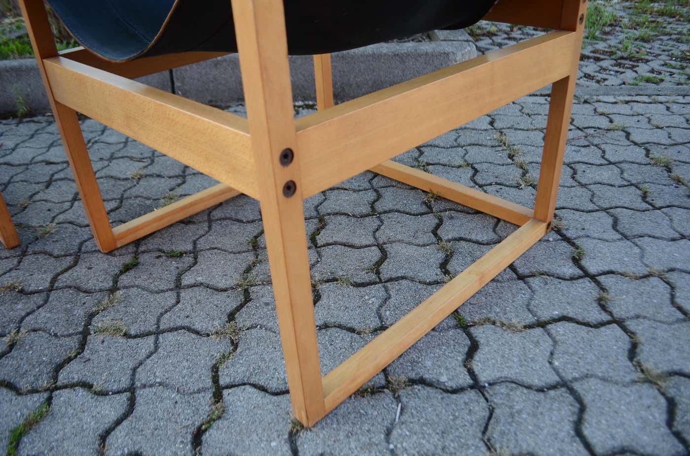 photo vintage Rainer Schell For Schlapp Möbel Modell Canto Shell Chair Saddle Leather, 1964