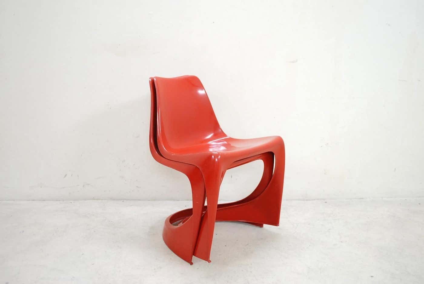 Steen Ostergaard Model 290 Pair Of Red Chair For Cado, 1970 photo furniture