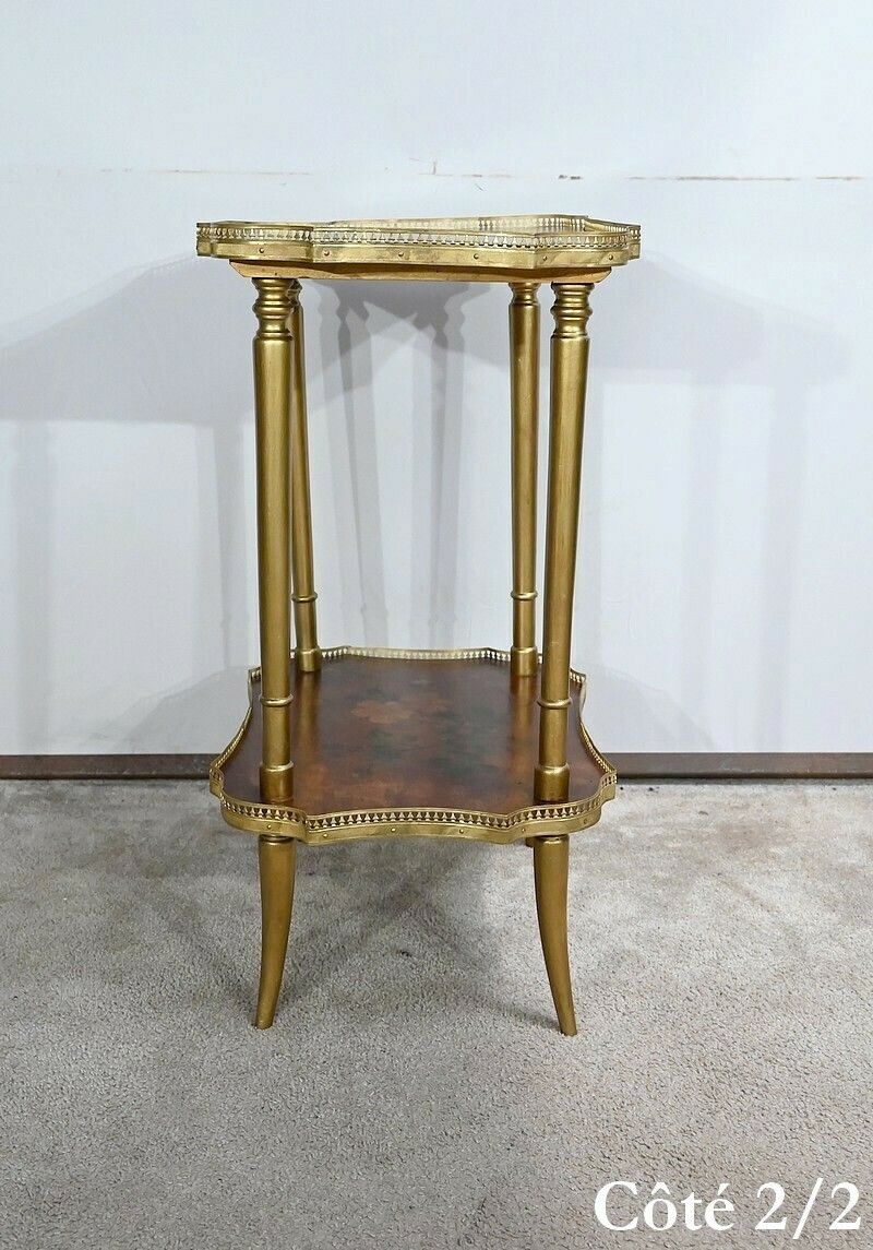 photo vinterior Small Thuya Speckled Living Room Table With Painted Decoration – 1920