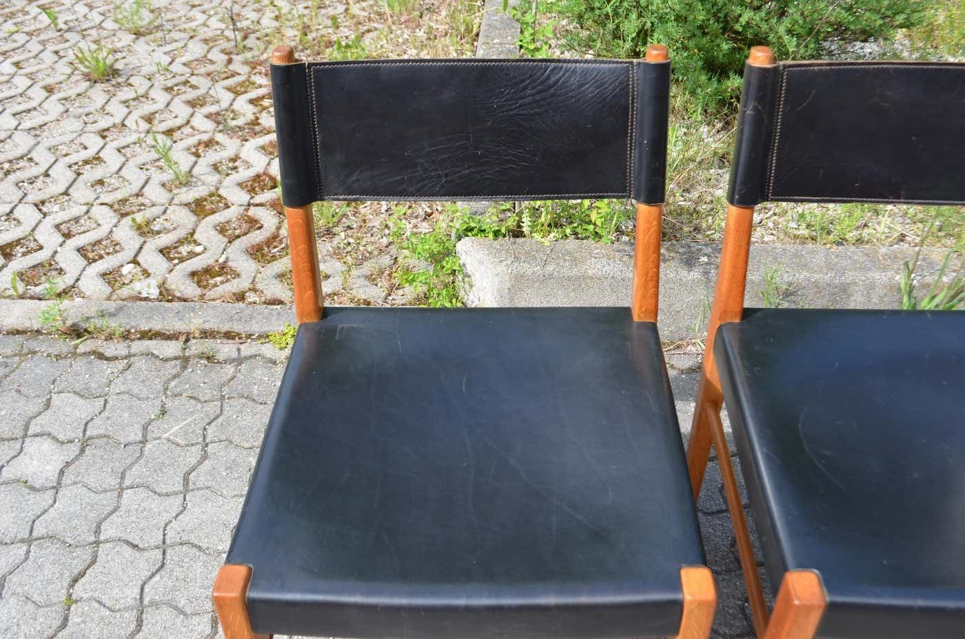 Helmut Magg Mid Century Model 3024 Oak Leather Dining Chair Deutsche Werkstätten photo Furniture