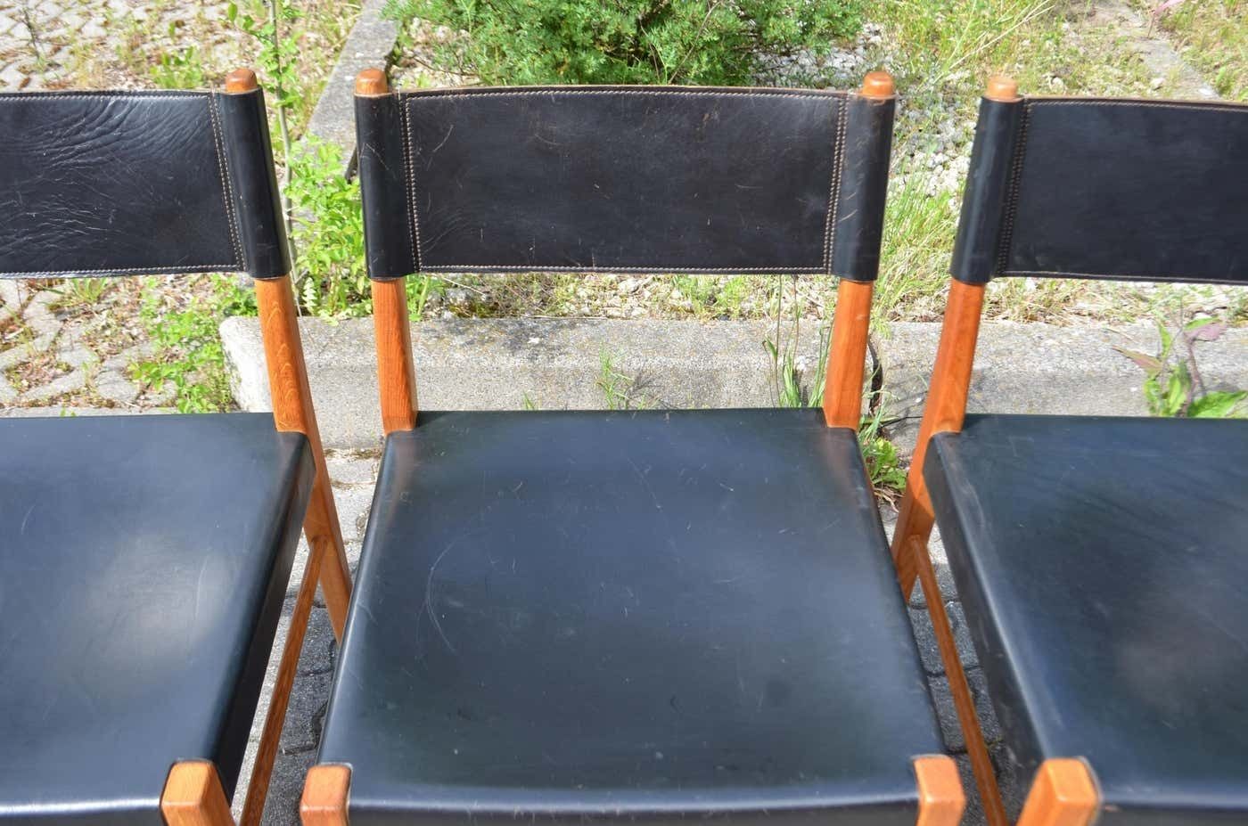 Helmut Magg Mid Century Model 3024 Oak Leather Dining Chair Deutsche Werkstätten photo 2315.0