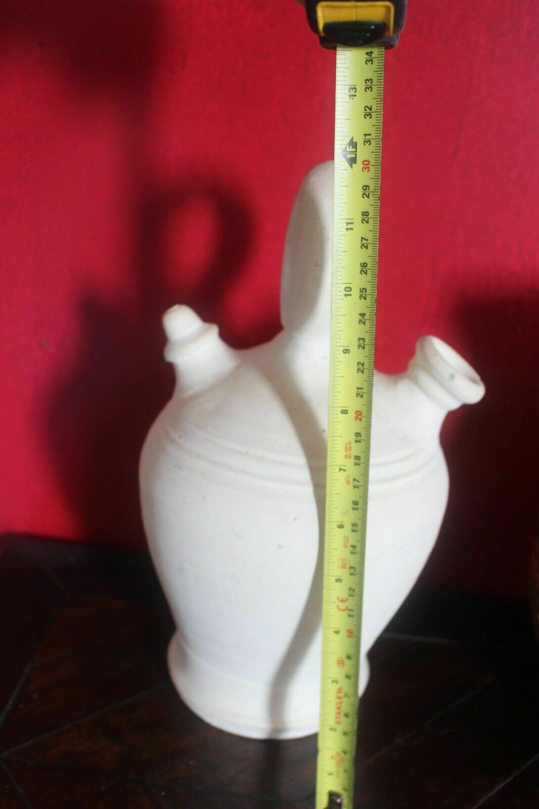 White Antique French Glaze Jug 19th C Hand Turned Clay Stoneware Hand Pot photo buy