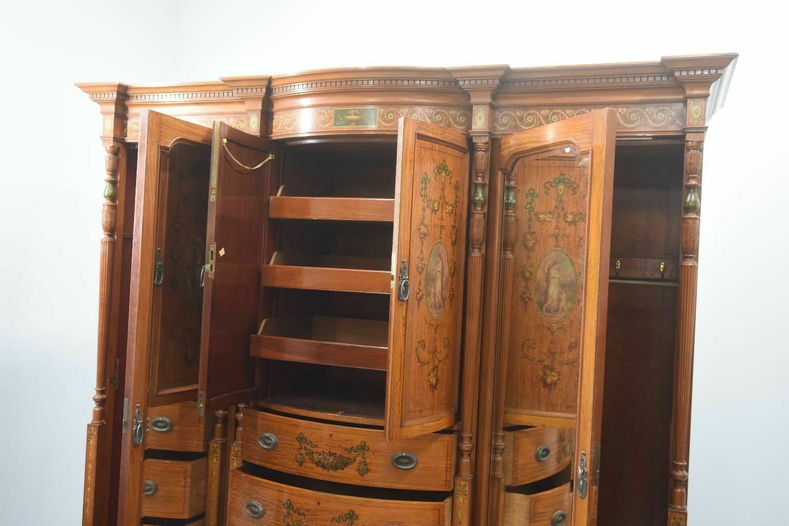 English Mirror Cabinet In Satin Mahogany Painted From The 19th Century photo 14600.0