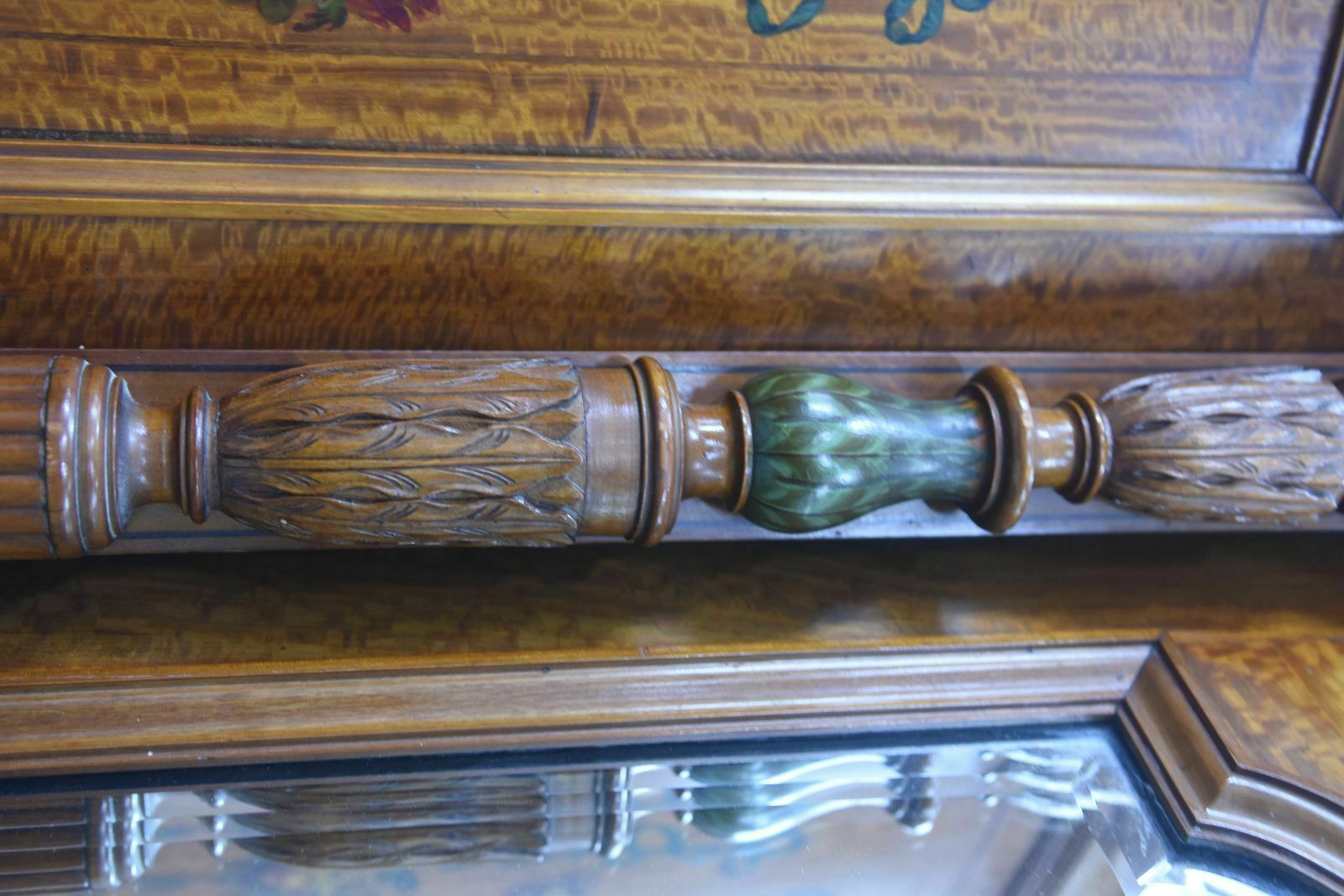 photo for sale English Mirror Cabinet In Satin Mahogany Painted From The 19th Century