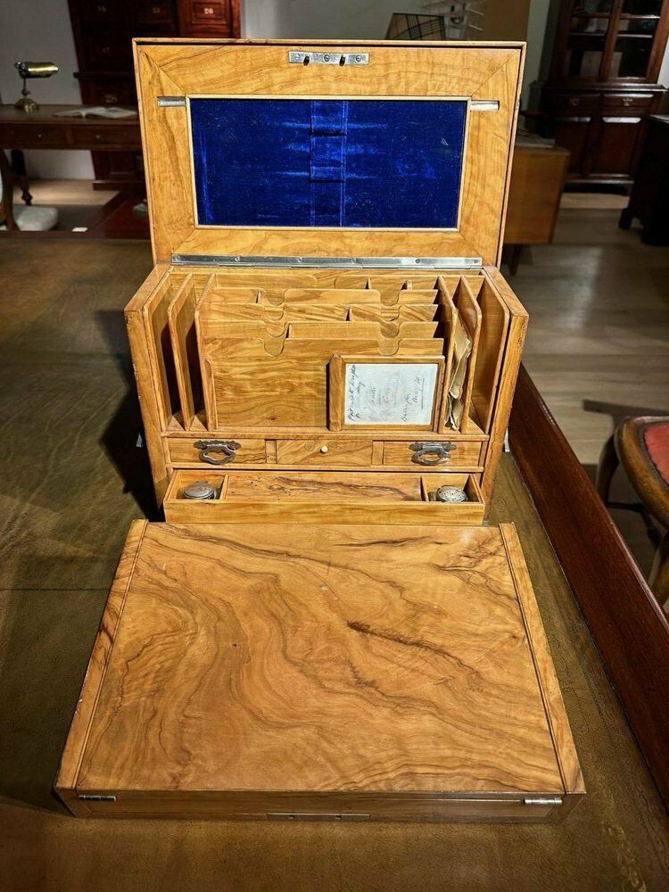Vintage Olive Writing Box, 1900s photo vintage