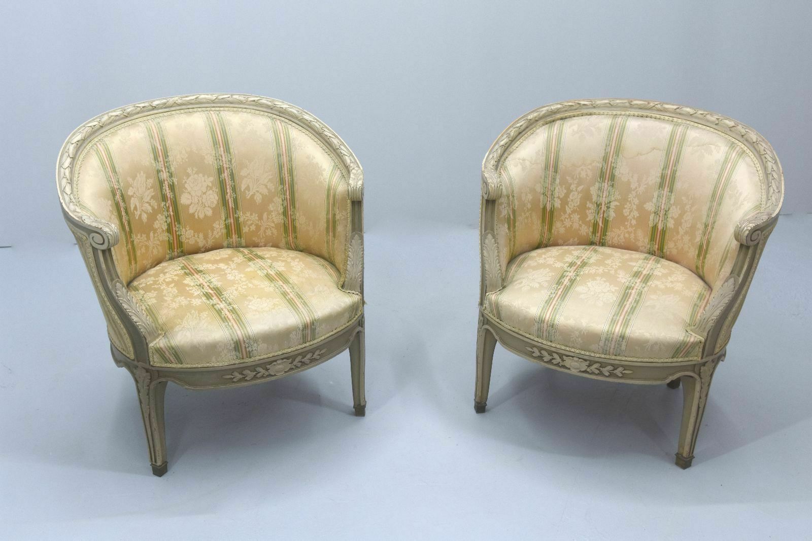 Louis XVI Style Lacquered Armchairs Late 19th Century (Pair) photo furniture