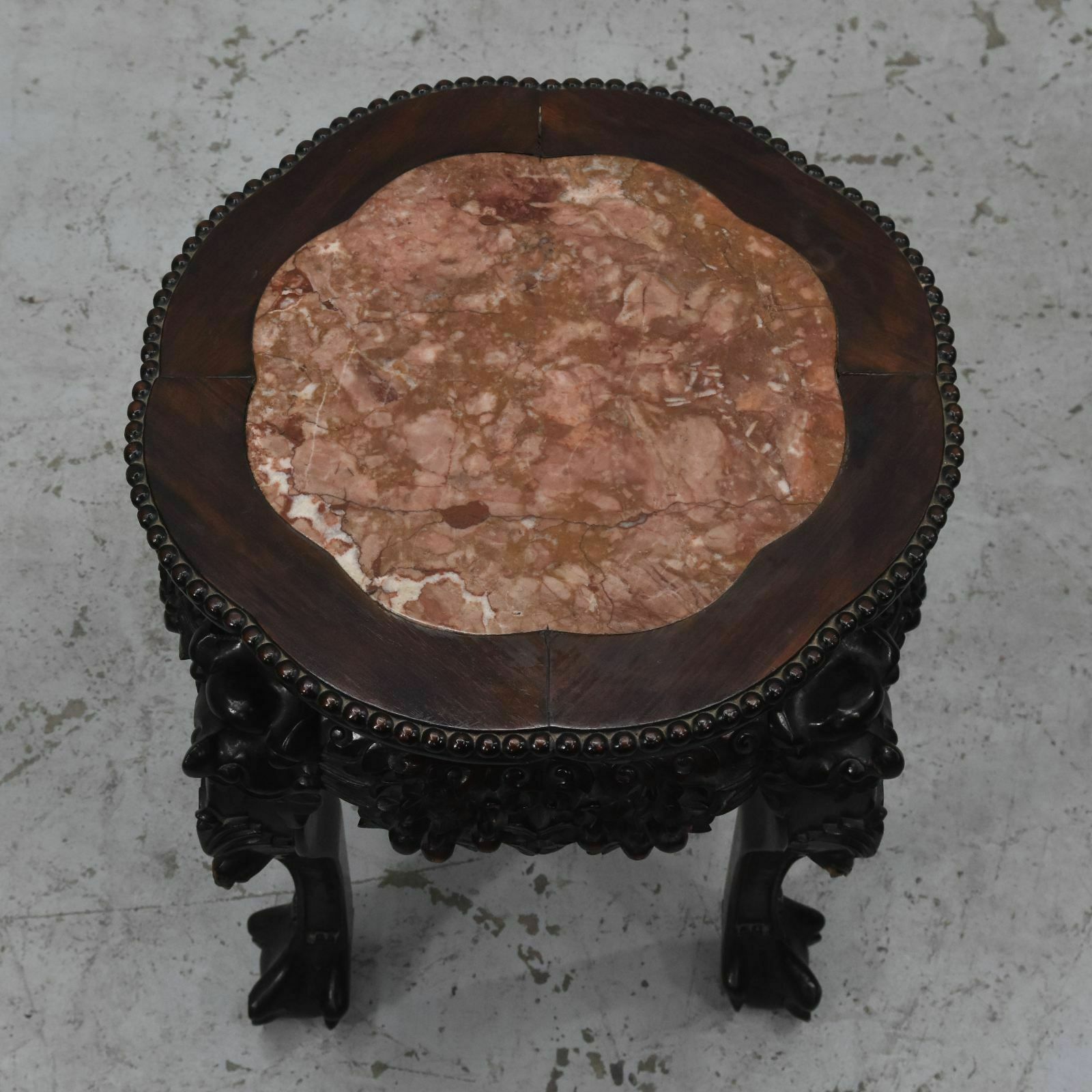 Asian Iron Wood Stand With Marble Top 1900 photo furniture