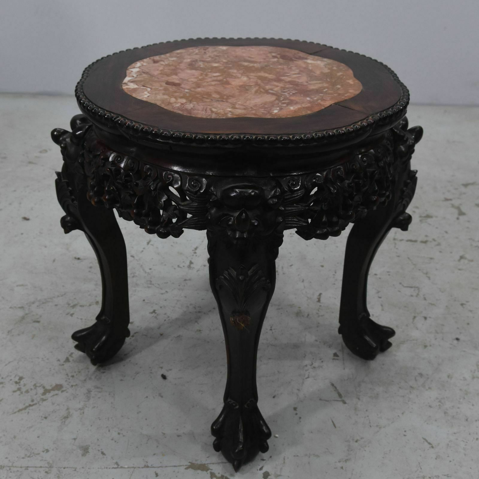 Asian Iron Wood Stand With Marble Top 1900 photo for sale