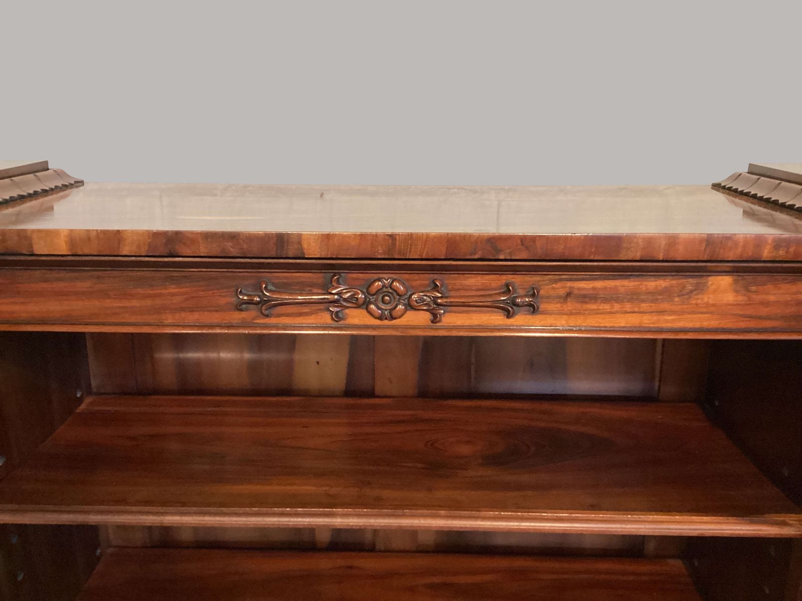 7480.0 Handsome Regency Inverted Breakfront Bookcase / Cabinet photo
