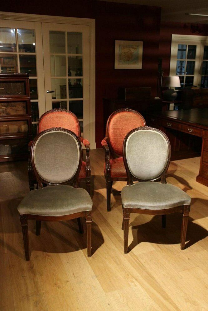 Antique Dining Room Chairs In Mahogany, Set Of 4 photo for sale