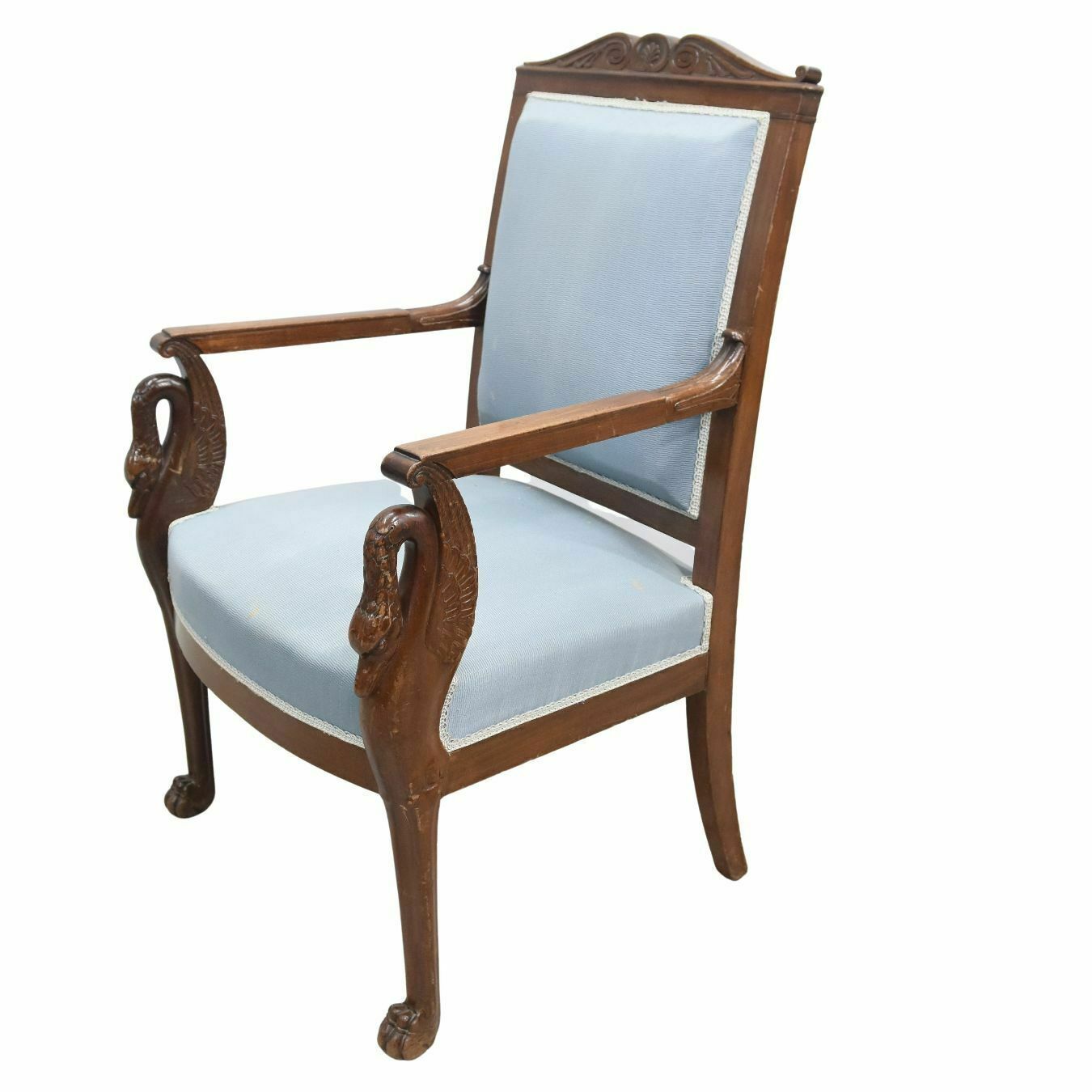 Pair Of 19th Century Mahogany Swan Neck Armchairs photo furniture