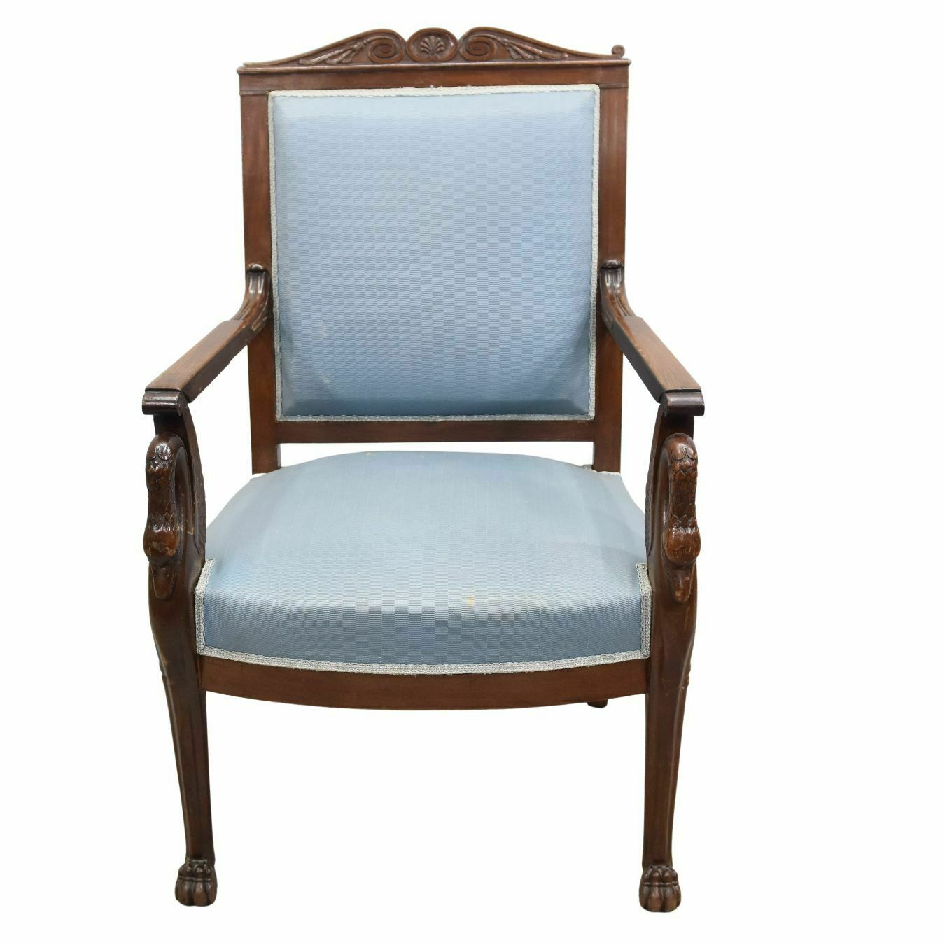 Pair Of 19th Century Mahogany Swan Neck Armchairs photo for sale