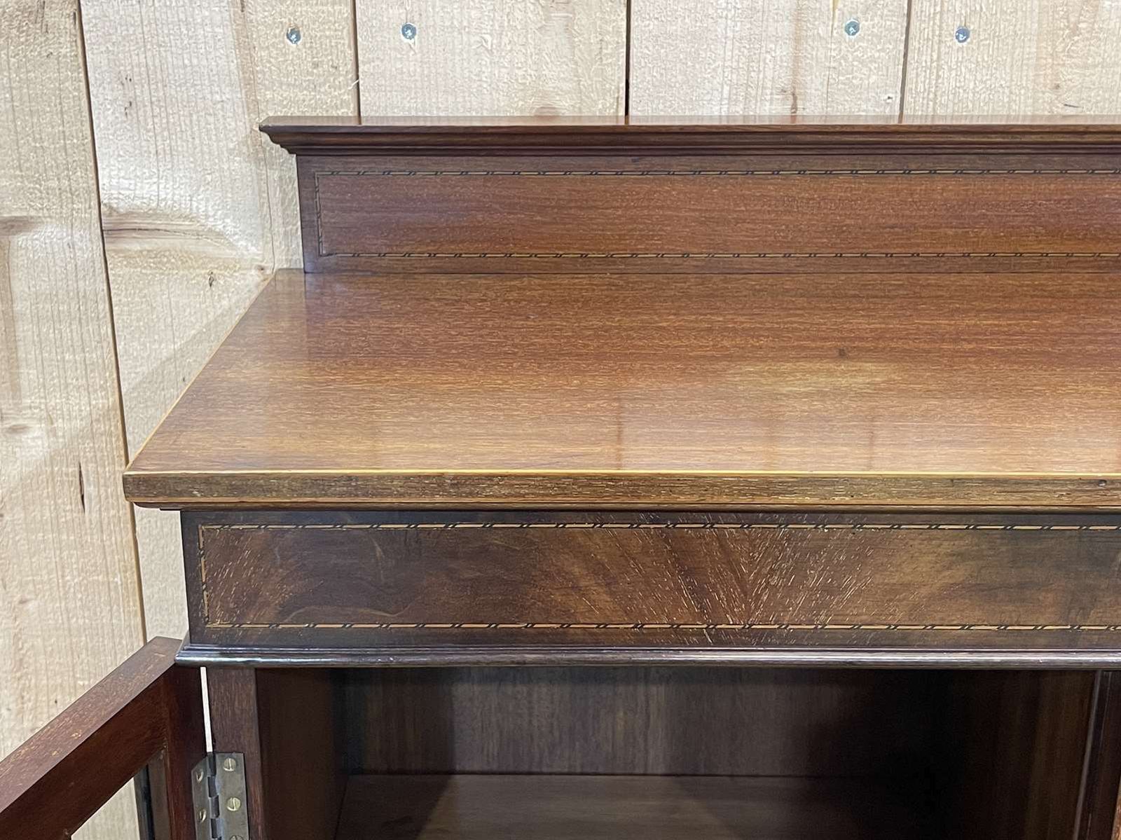 English 3 Door Mahogany Bookcase, 1950s photo buy