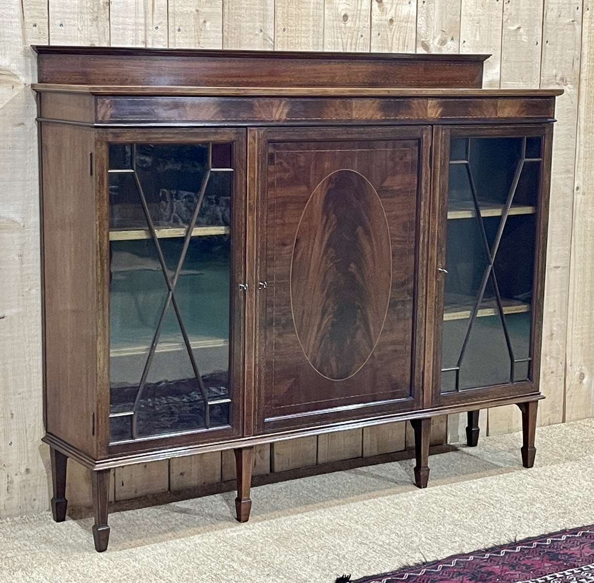 English 3 Door Mahogany Bookcase, 1950s photo furniture