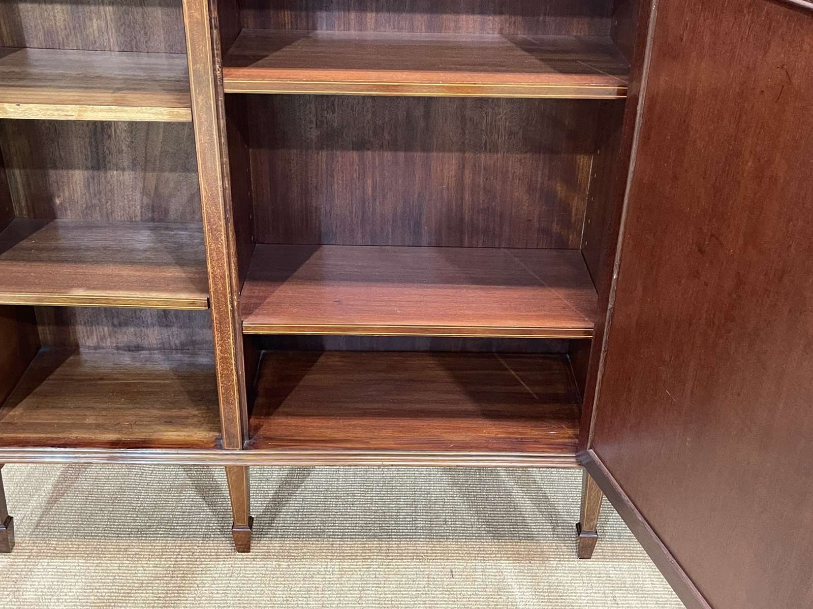 English 3 Door Mahogany Bookcase, 1950s photo vintage