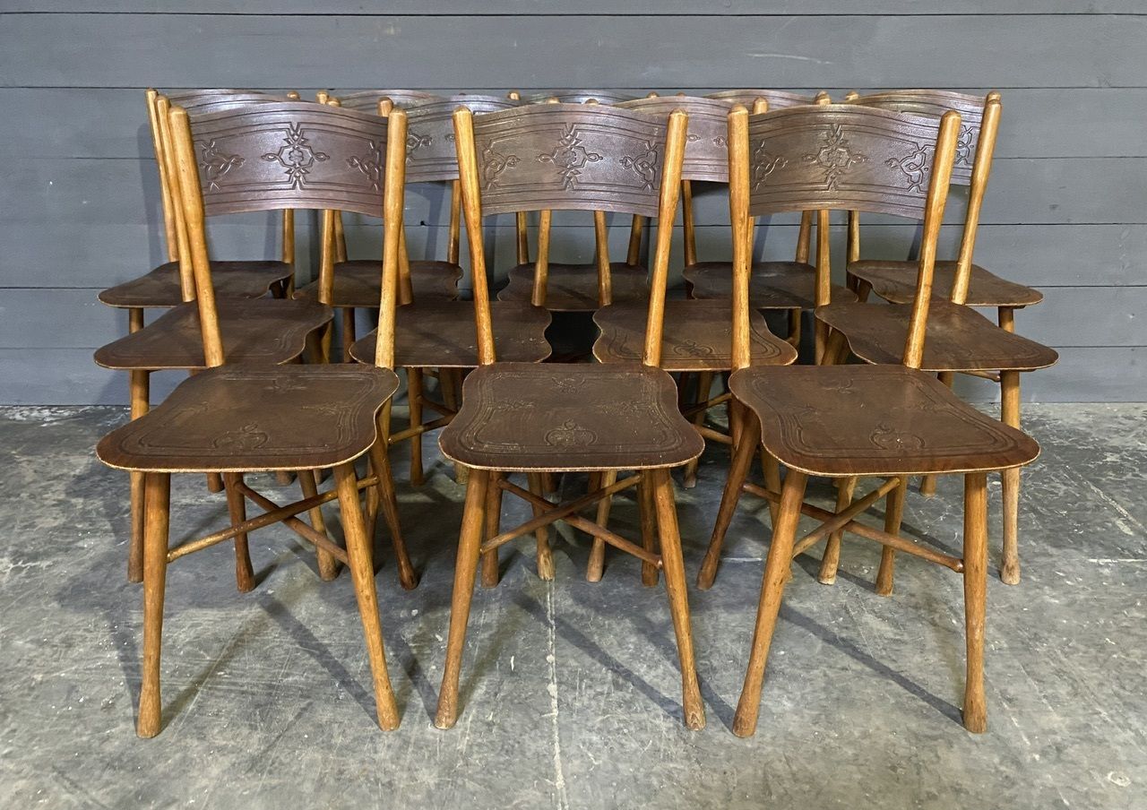 Extremely Rare Set 12 J & J Kohn Bentwood Bistro Dining Chairs photo buy