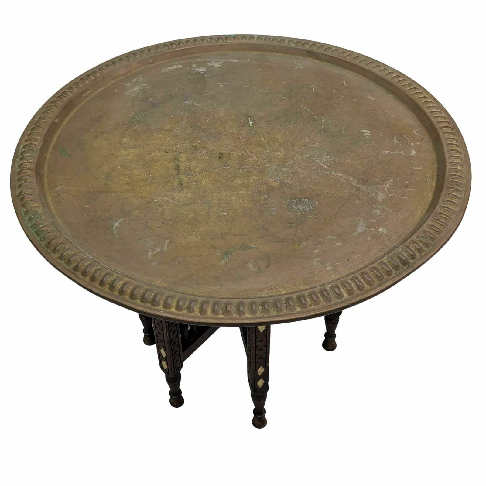 Oriental Embossed Brass Table From The Early 20th Century photo furniture
