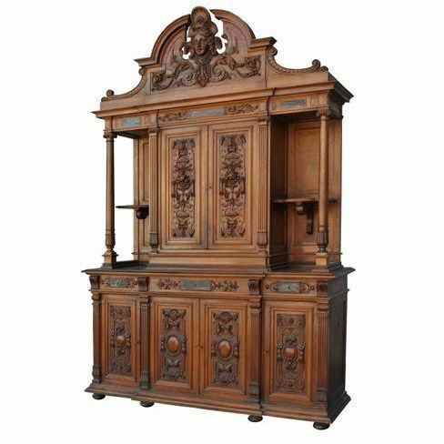 Two Body Chest Of Drawers In Walnut, Renaissance Style, Late 19th Century