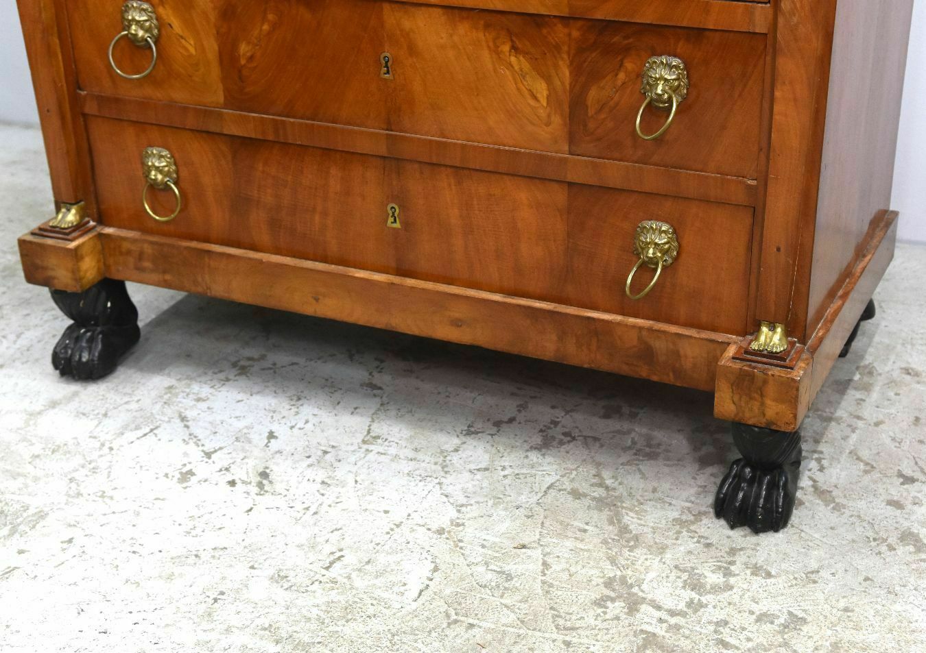 Empire Style Flamed Mahogany Secretary From The 19th Century photo vintage