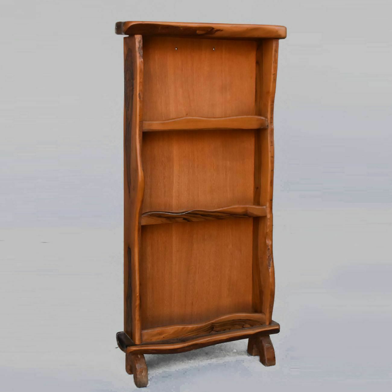 Bibus Free Form Brutalist Bookcase In Olive Wood photo furniture