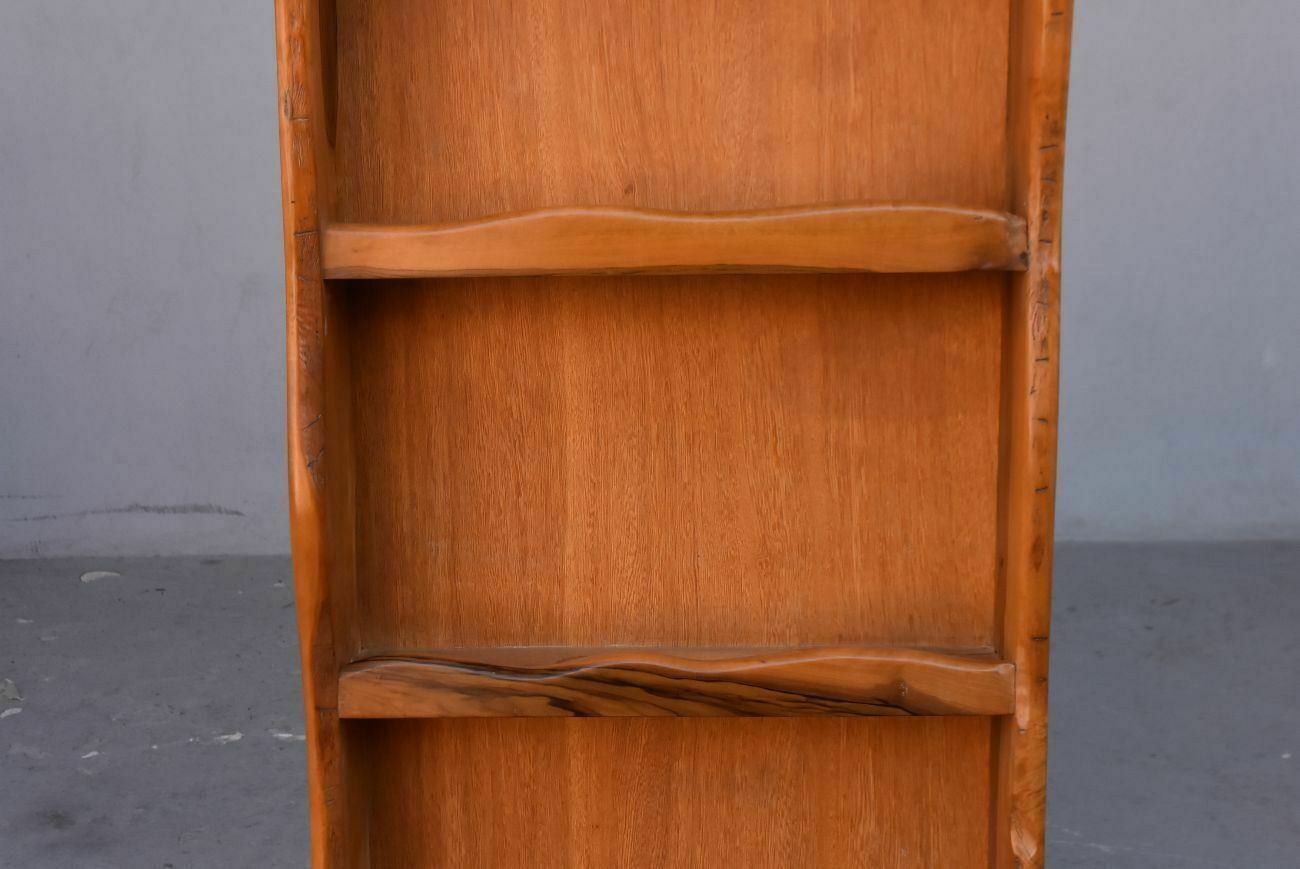 Bibus Free Form Brutalist Bookcase In Olive Wood photo 1080.0